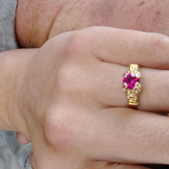 🌠FlashIntroSale 14kYG Ruby Custom Engagement Ring - Picture 6 of 8